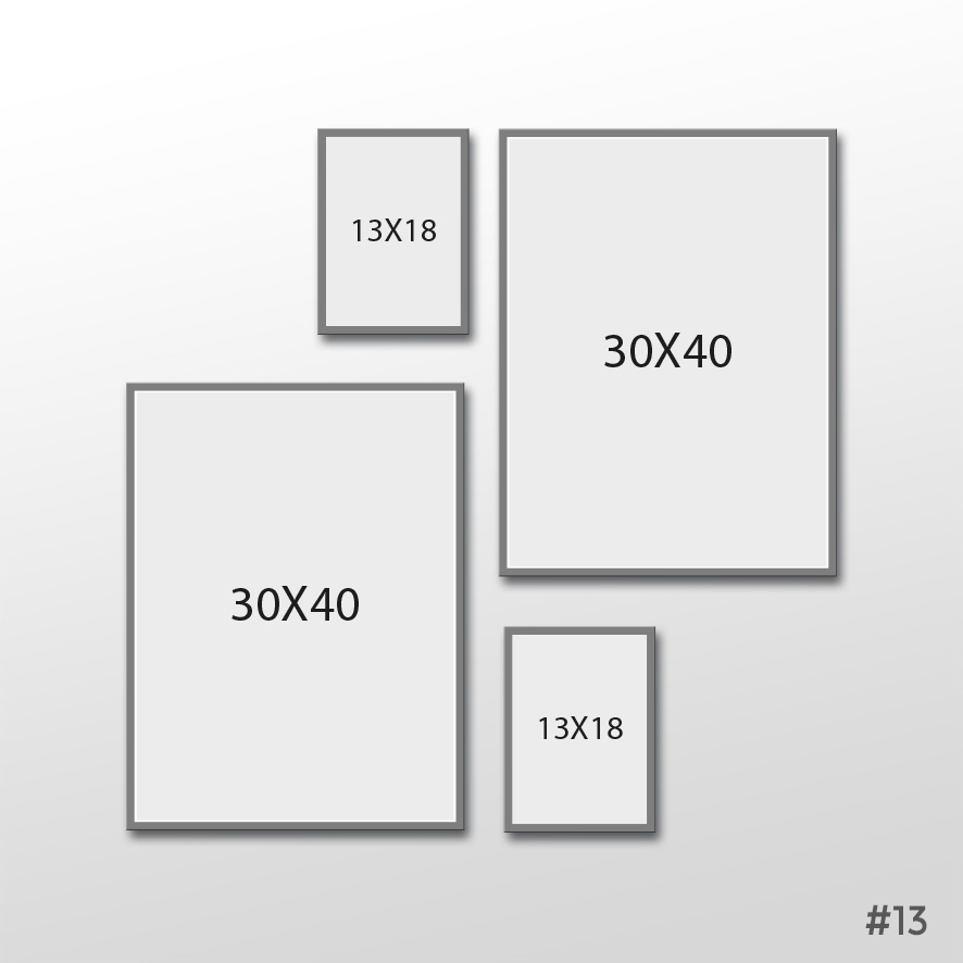 CADRE EN BOIS NATUREL set de 4 cadres