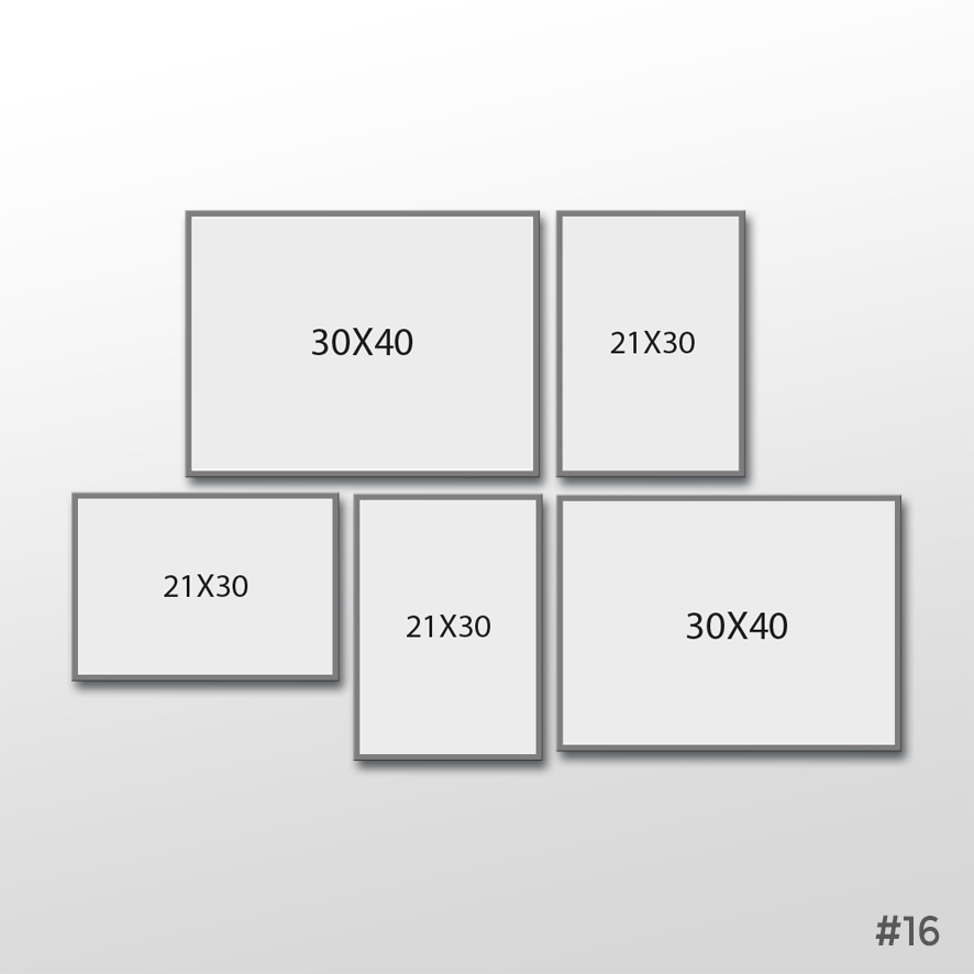 cadre en bois massif naturel set de 5 cadres