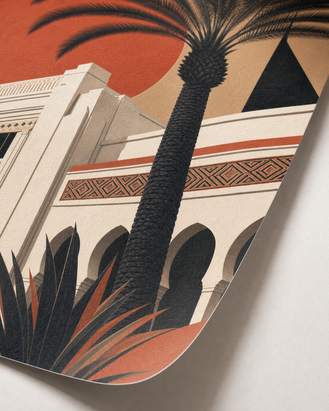 Affiche Casablanca Art Déco – gros plan de l’impression sur papier mat