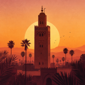 Affiche Marrakech Koutoubia Minimaliste – affiche seule sans cadre