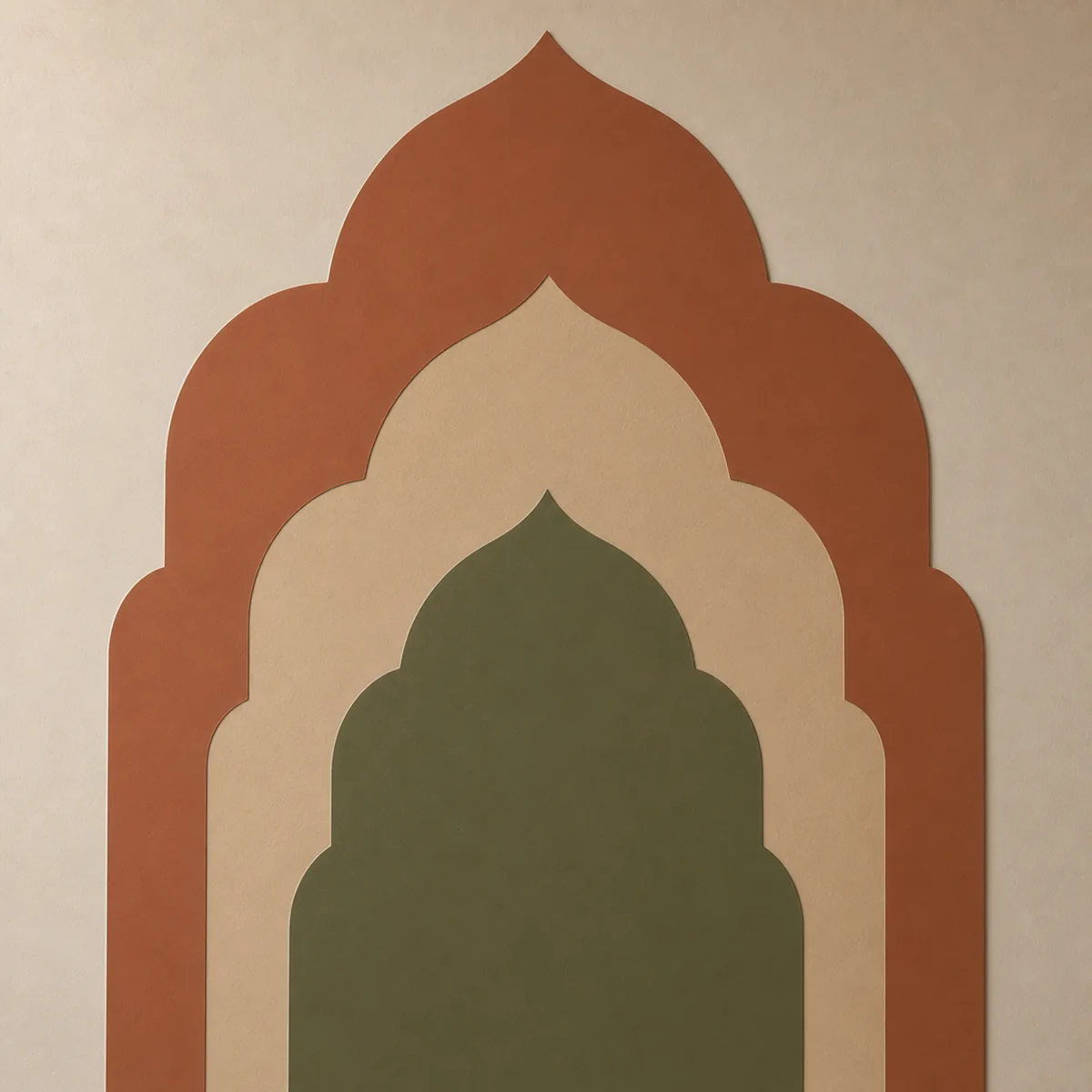 Détail de la matière et de la finition de Arcades du Riad.