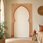 Arche Marocaine Terracotta – sticker posé dans un intérieur marocain