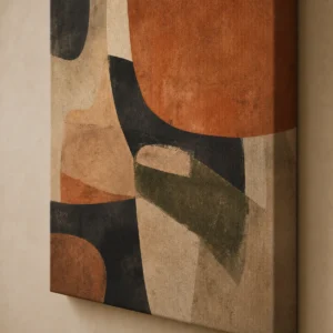 Vue détaillée de Atlas abstrait montrant le relief de la toile et la finition du cadre.