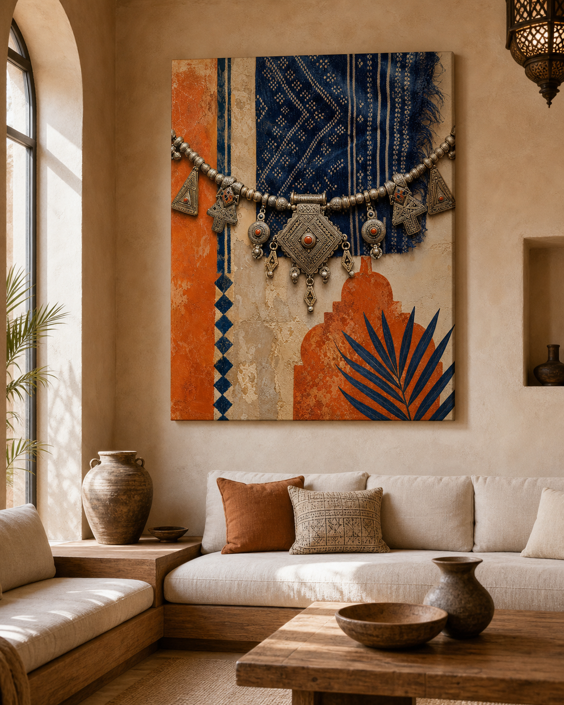 Bijoux Amazigh du Souss – mise en ambiance du tableau sur toile