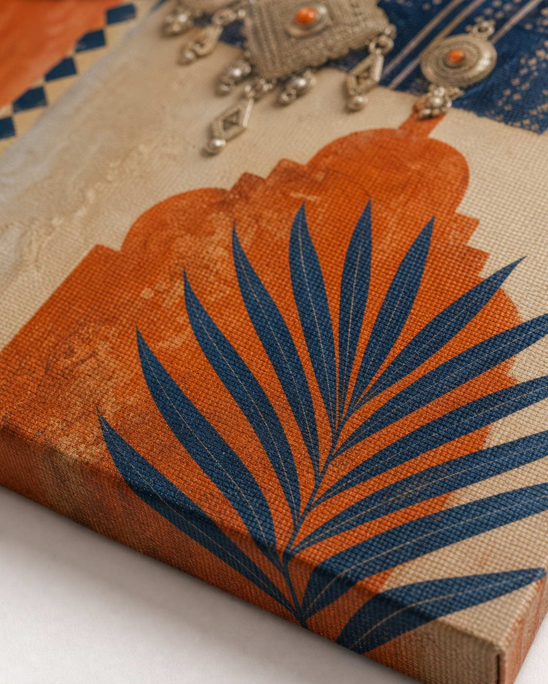 Bijoux Amazigh du Souss – détail de la toile du tableau sur toile