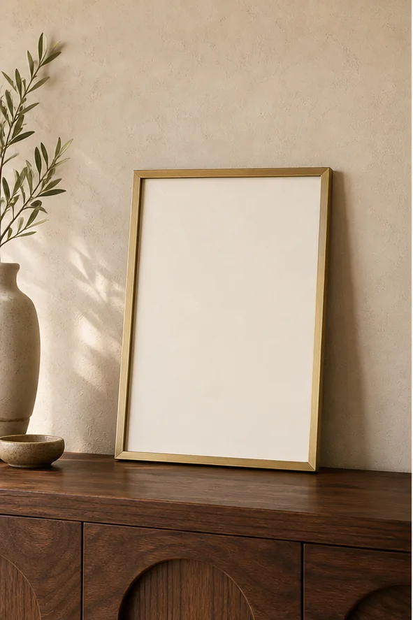 Cadre fin effet laiton – vue principale du cadre décoratif