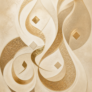 Calligraphie Sable et Or – visuel sans cadre du tableau sur toile
