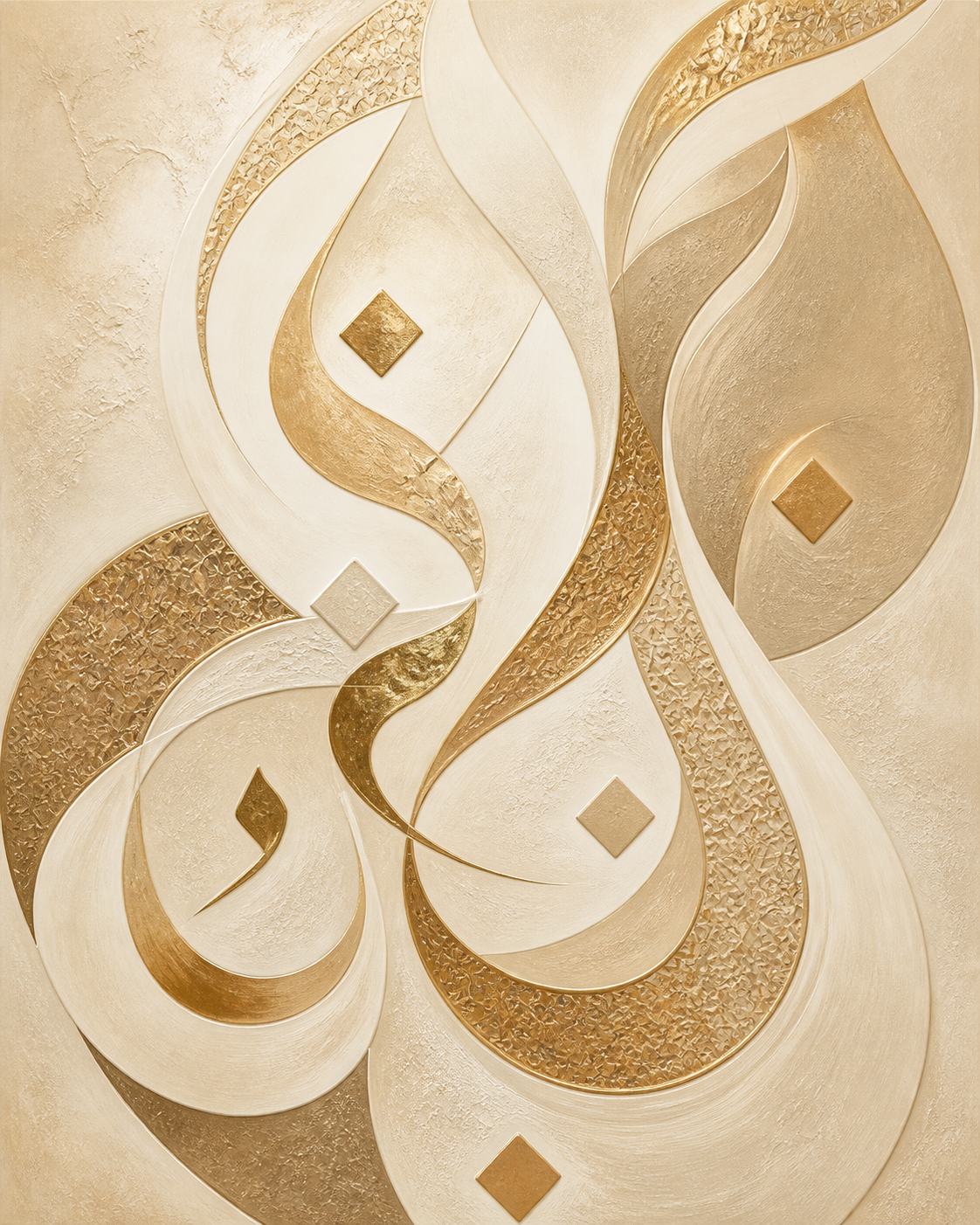 Calligraphie Sable et Or – visuel sans cadre du tableau sur toile