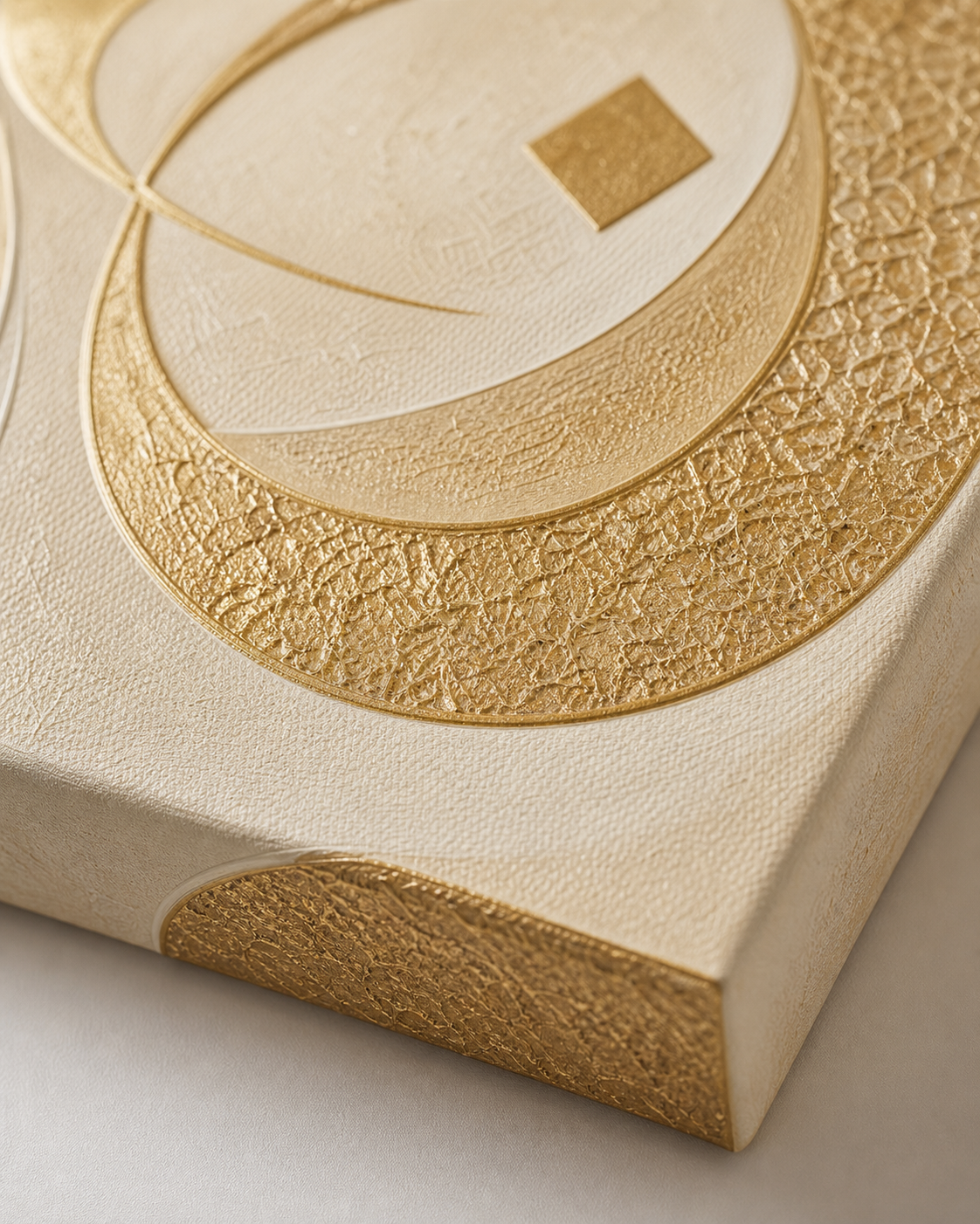 Calligraphie Sable et Or – détail de la toile du tableau sur toile