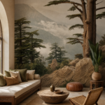 Cèdre de l’Atlas – papier peint installé dans un intérieur marocain