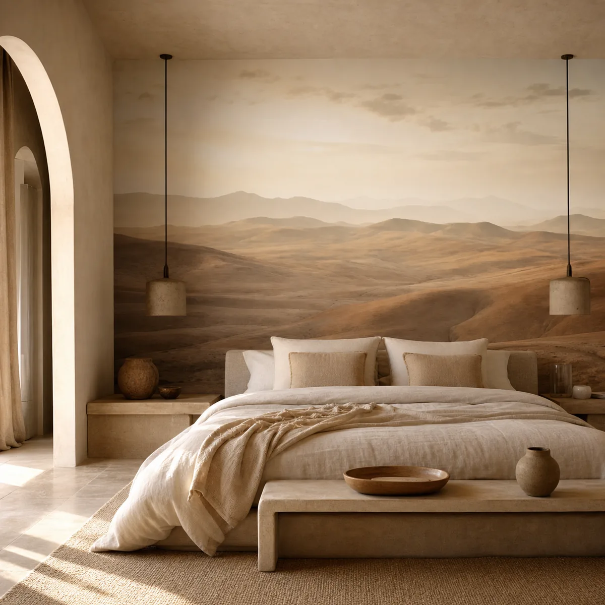Dunes d’Agafay en situation dans une suite d'hôtel inspirée du désert d'Agafay.