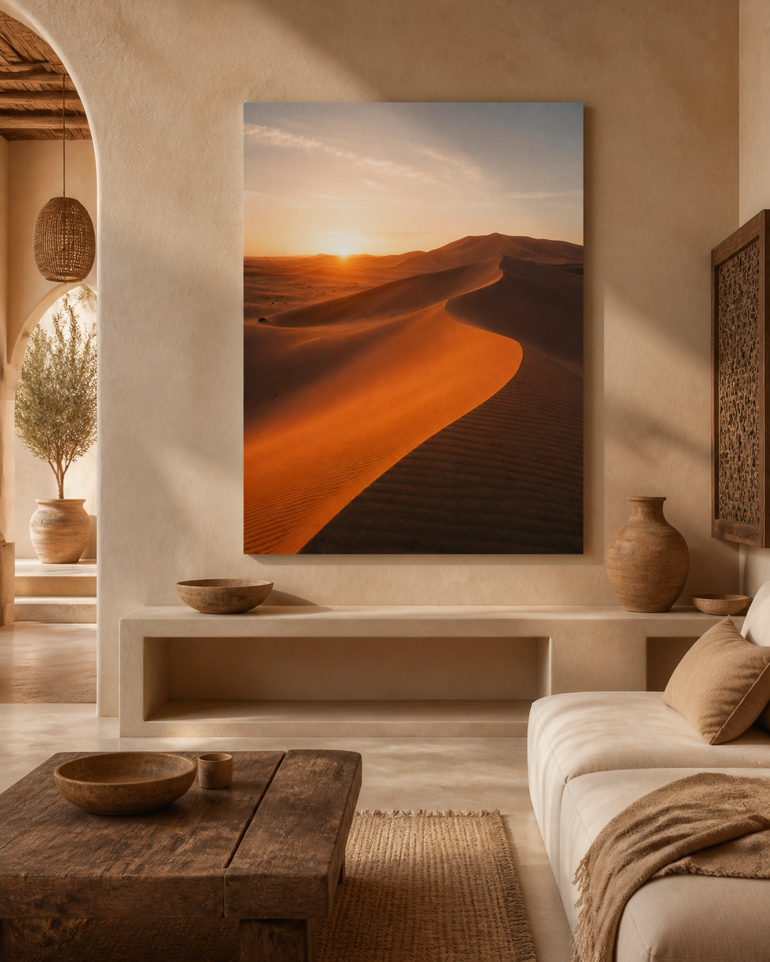 Dunes de Merzouga – mise en ambiance du tableau sur toile