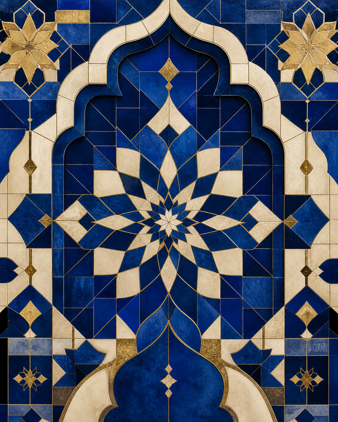 Éclat Zellige Bleu Majorelle – visuel sans cadre du tableau sur toile