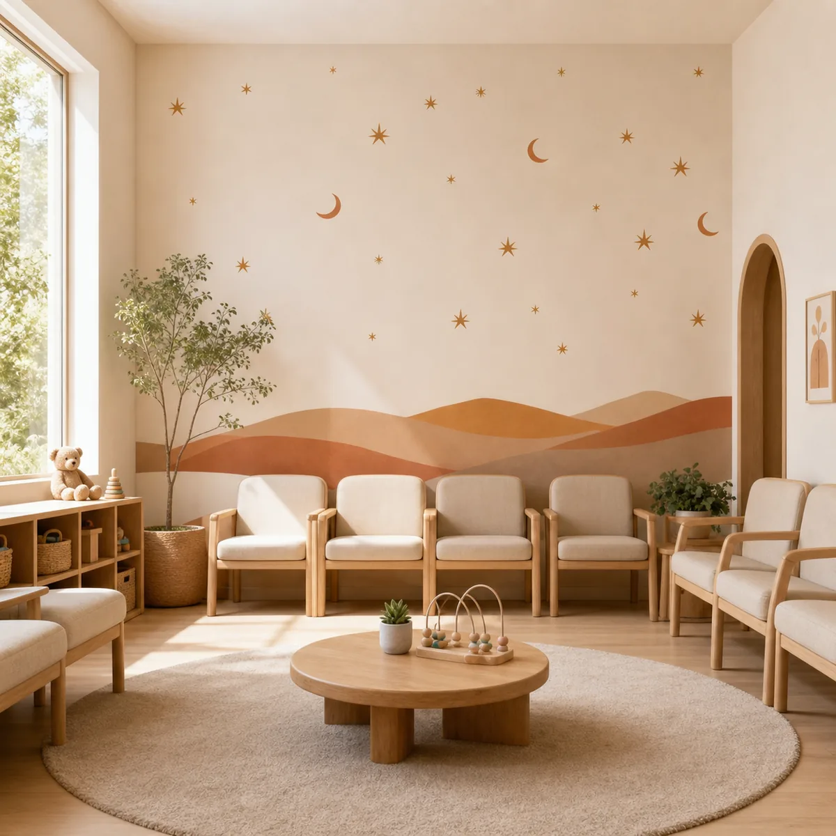 Étoiles du désert en situation dans un intérieur marocain contemporain.