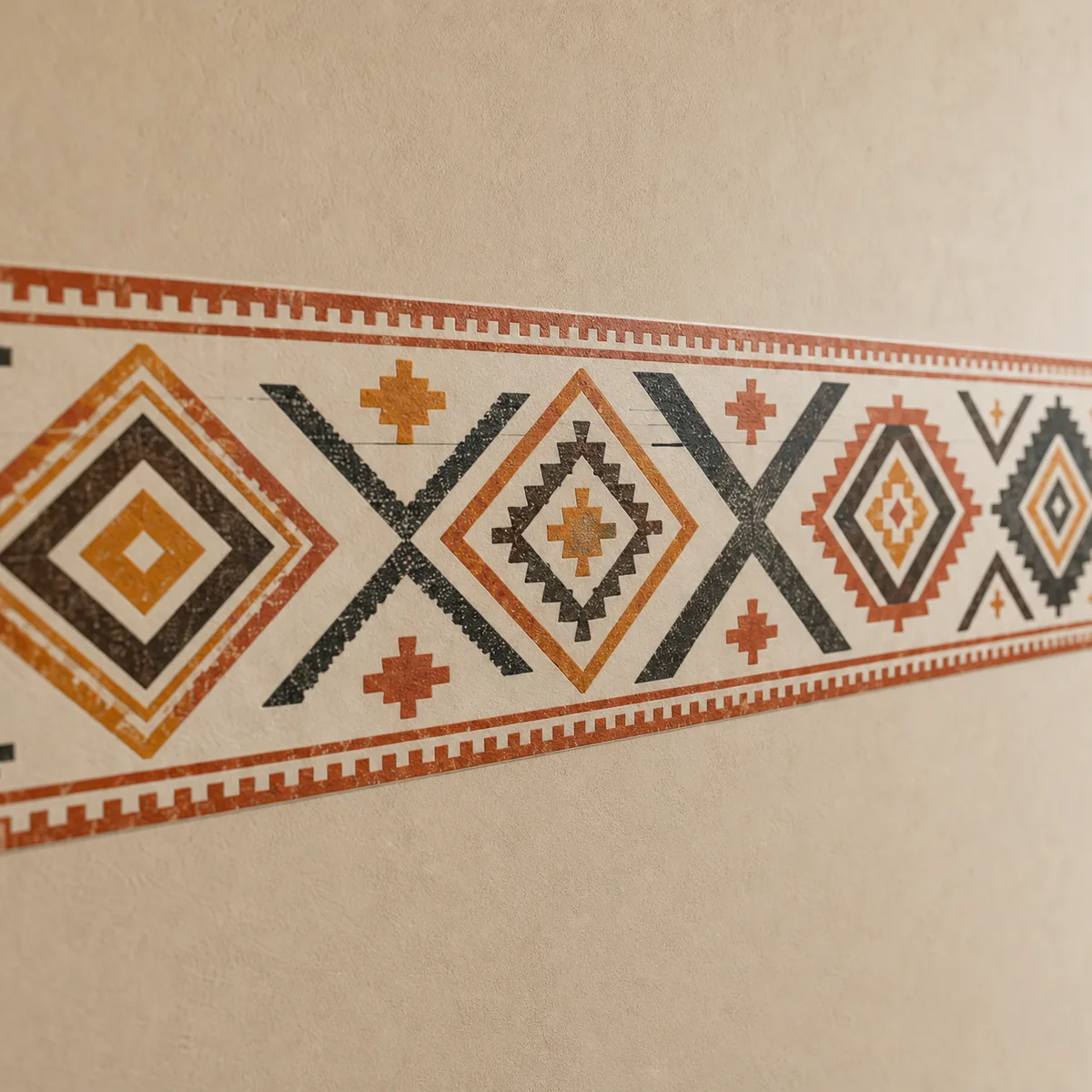 Détail de la matière et de la finition de Frise amazighe.