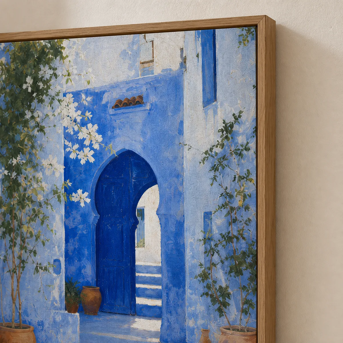 Détail de la matière et de la finition de Jardin de Chefchaouen.