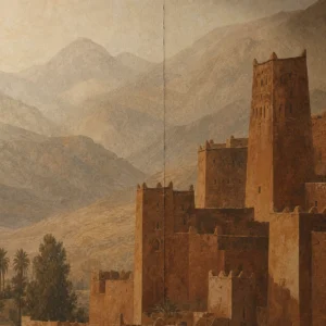 Détail de la matière et de la finition de Kasbah en terre.