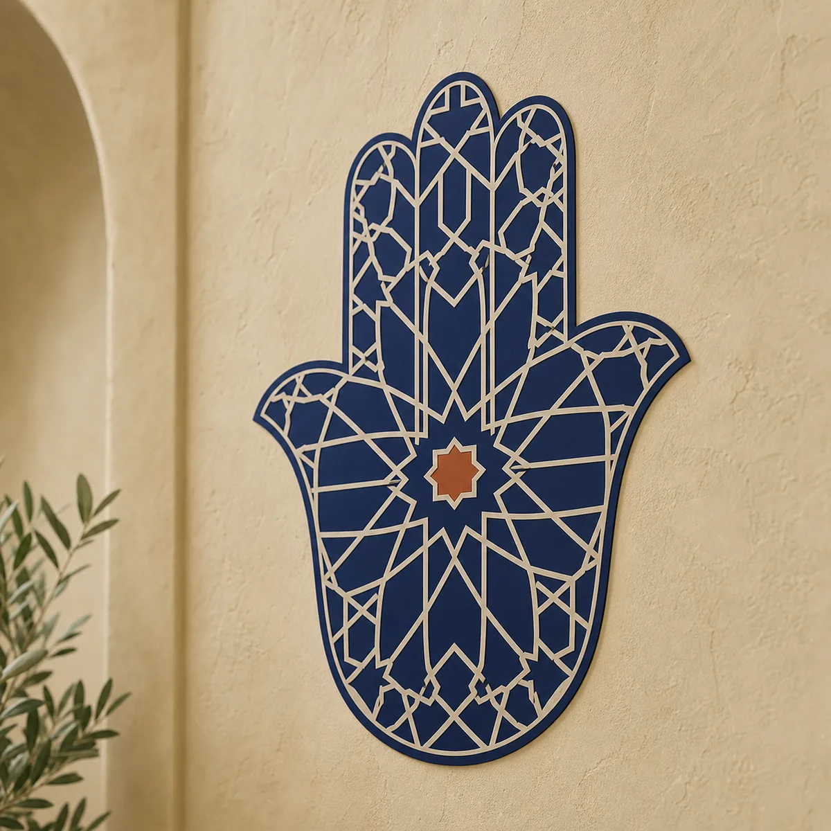 Détail de la matière et de la finition de Khamsa marocaine.