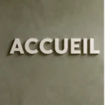 Accueil blanc minéral – vue principale du lettres murales 3D