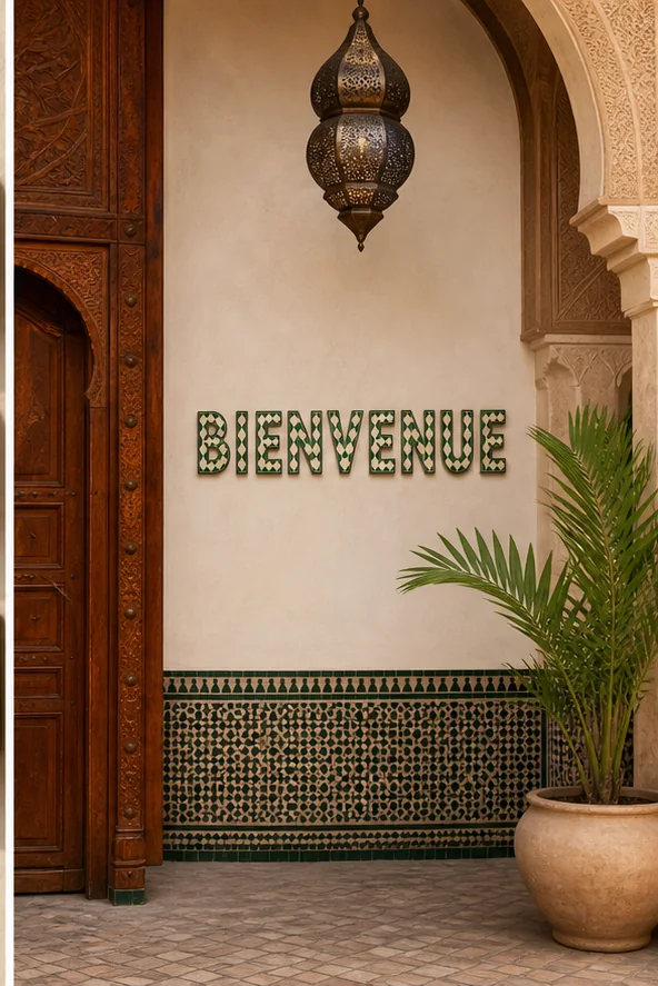 Bienvenue effet zellige installé dans un espace contemporain