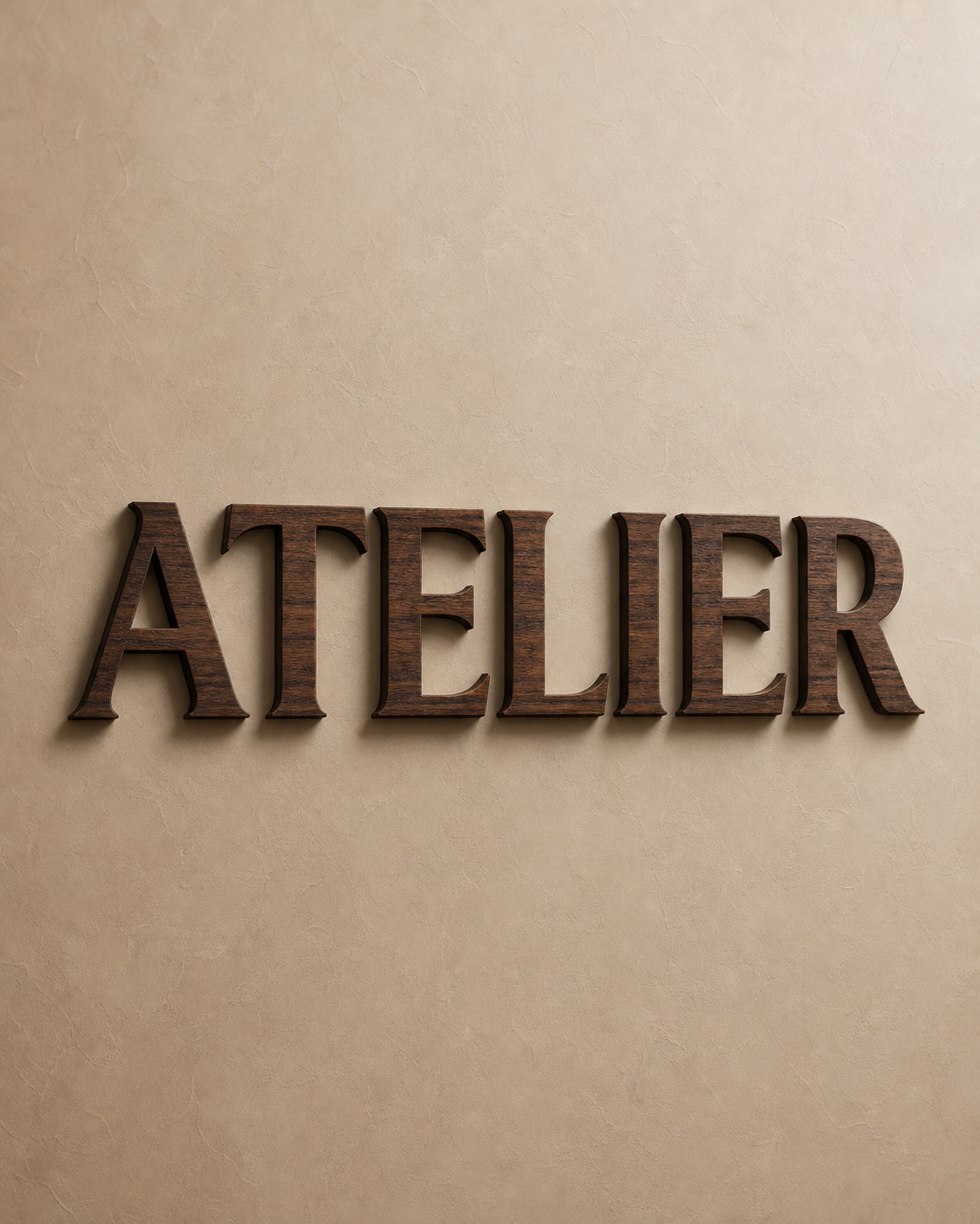 Lettres 3D Bois Noyer – lettres 3D seules sans mise en scène