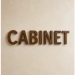 Cabinet en noyer – vue principale du lettres murales 3D