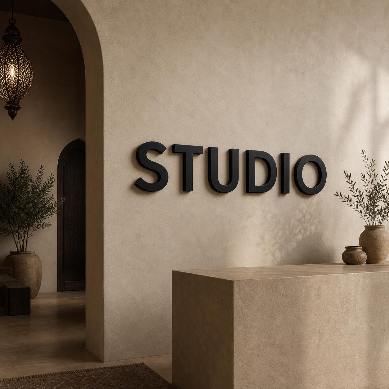 Lettres 3D Noir Mat – installation dans un espace professionnel
