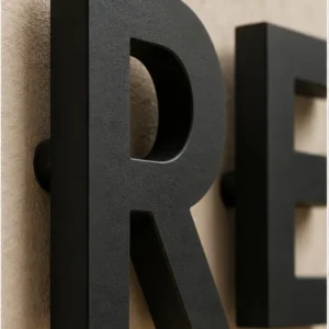 Détail de matière et finition de Restaurant noir mat
