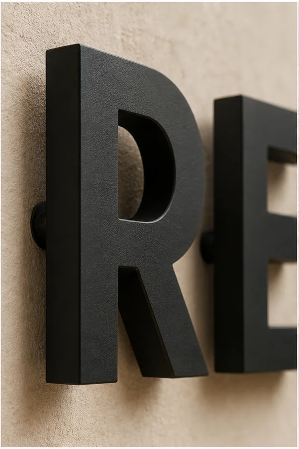Détail de matière et finition de Restaurant noir mat