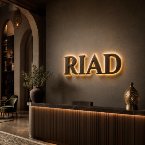 Lettres 3D Rétroéclairées – installation dans un espace professionnel