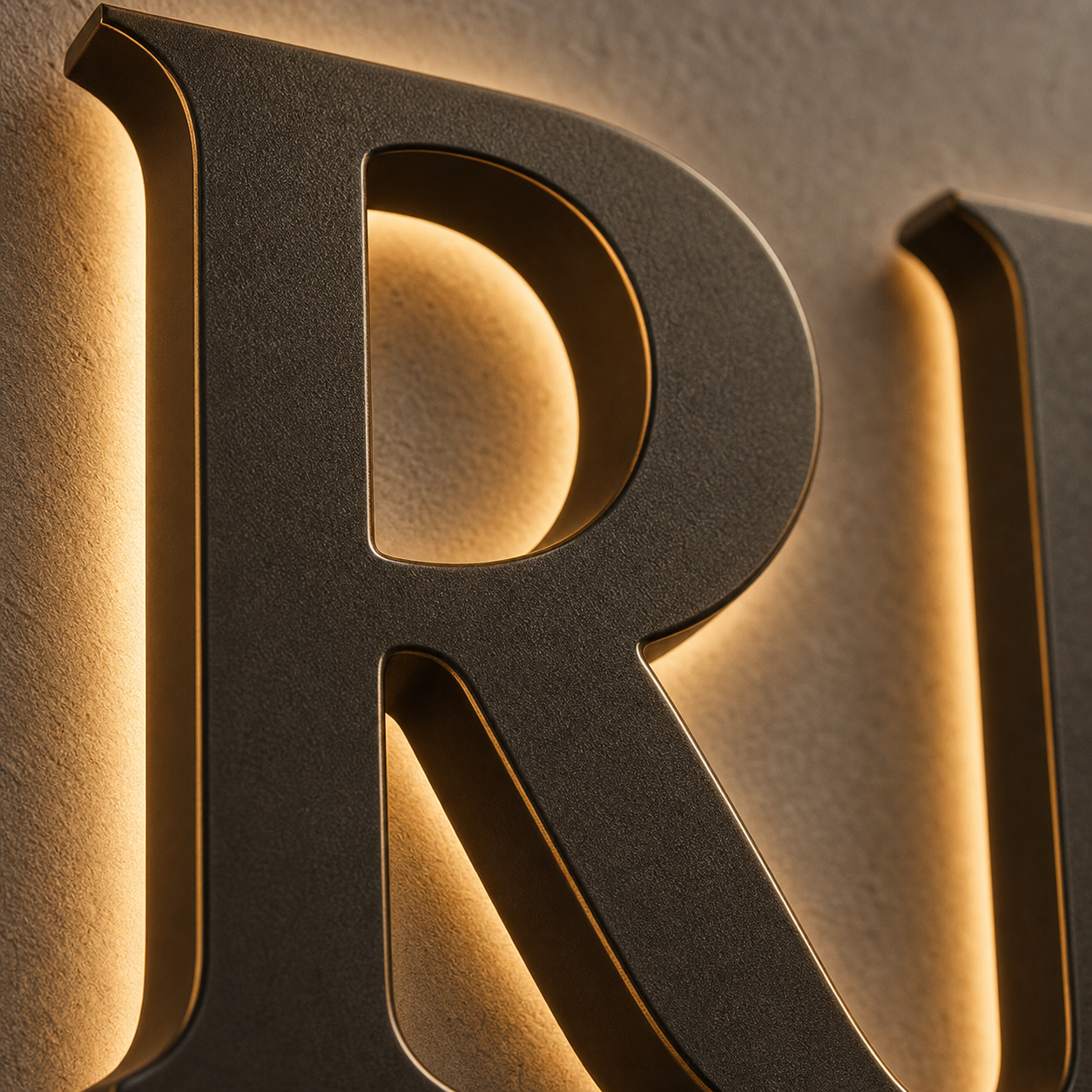 Lettres 3D Rétroéclairées – détail de matière et d’épaisseur