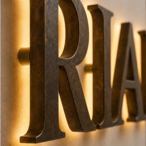 Détail de matière et finition de Riad rétroéclairé