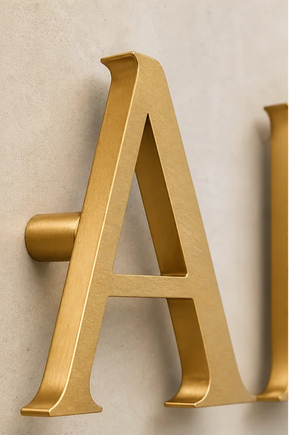 Détail de matière et finition de Salon doré satiné
