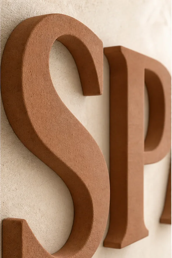 Détail de matière et finition de Spa terracotta