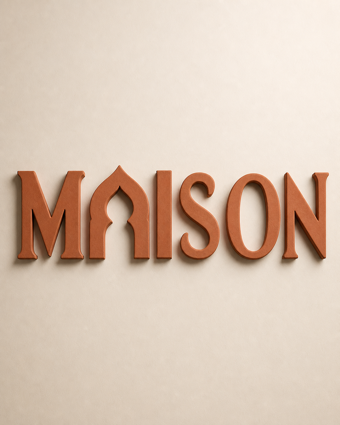 Lettres 3D Terracotta – lettres 3D seules sans mise en scène