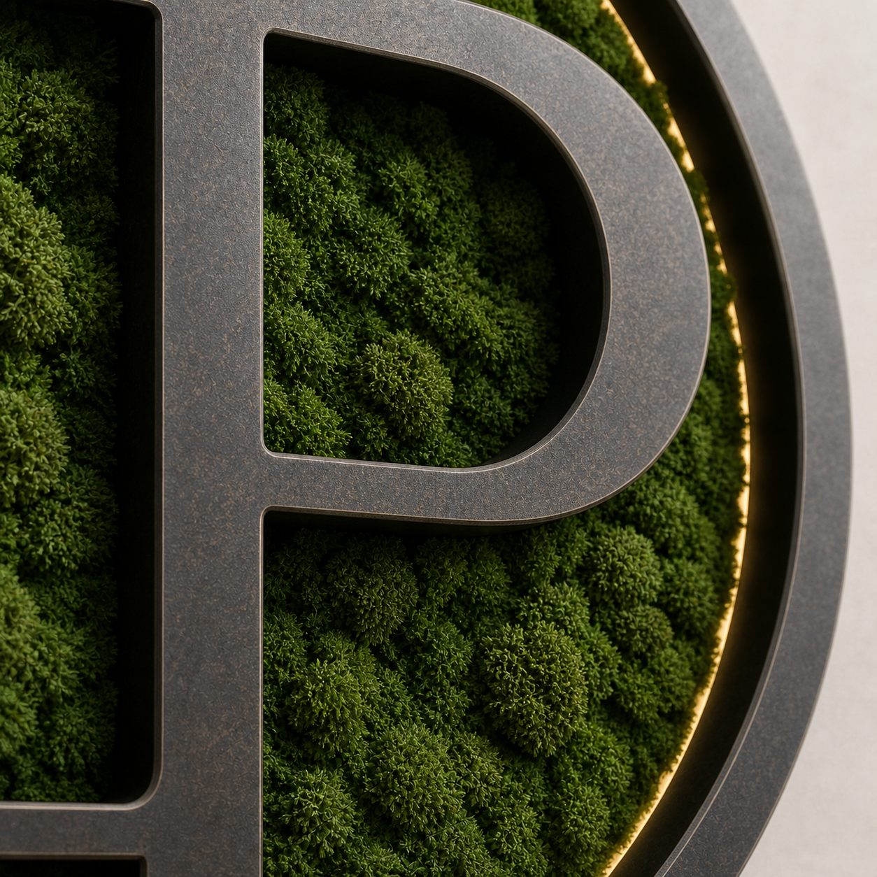 Logo 3D Végétal – détail de matière et d’épaisseur