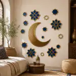 Lune et Étoiles Marocaines – sticker posé dans un intérieur marocain