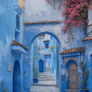 Médina de Chefchaouen – visuel panoramique seul sans mise en scène