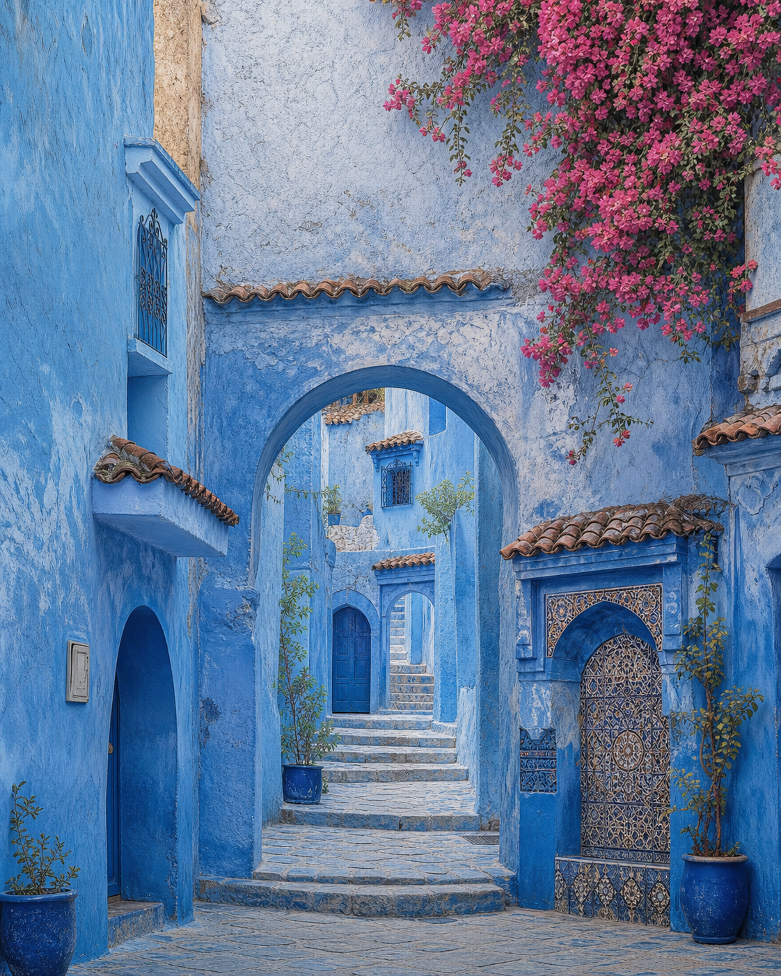 Médina de Chefchaouen – visuel panoramique seul sans mise en scène