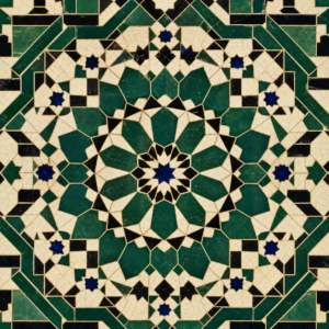 Mosaïque Fès Émeraude – visuel sans cadre du tableau sur toile