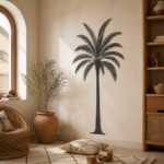 Palmier Minimaliste – sticker posé dans un intérieur marocain