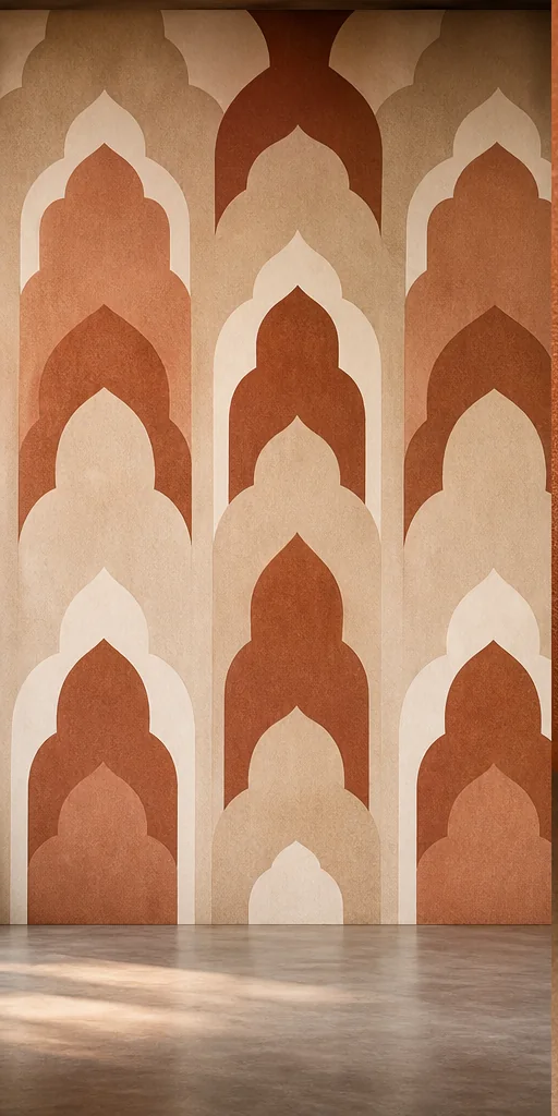 Arches terracotta – vue principale du papier peint panoramique