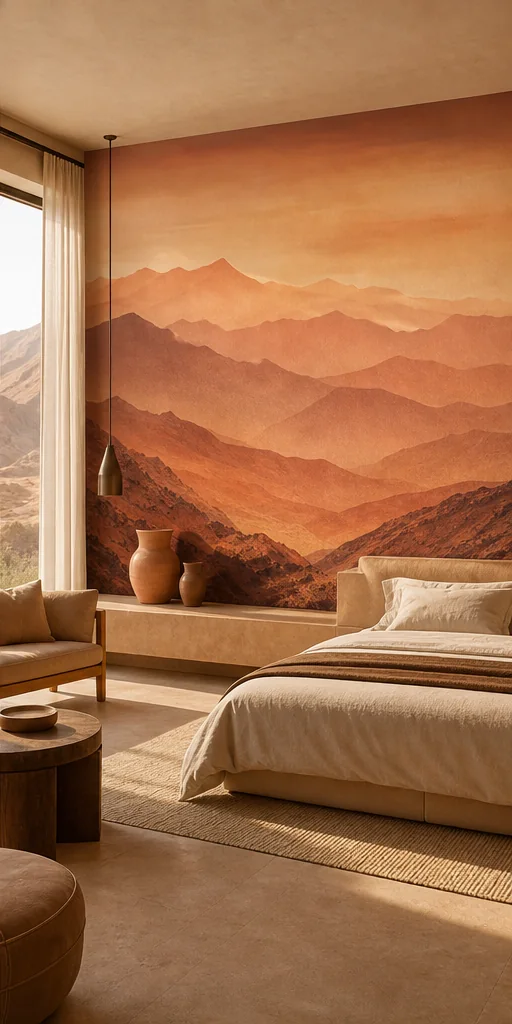 Atlas ocre installé dans un espace contemporain