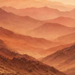 Atlas ocre – vue principale du papier peint panoramique