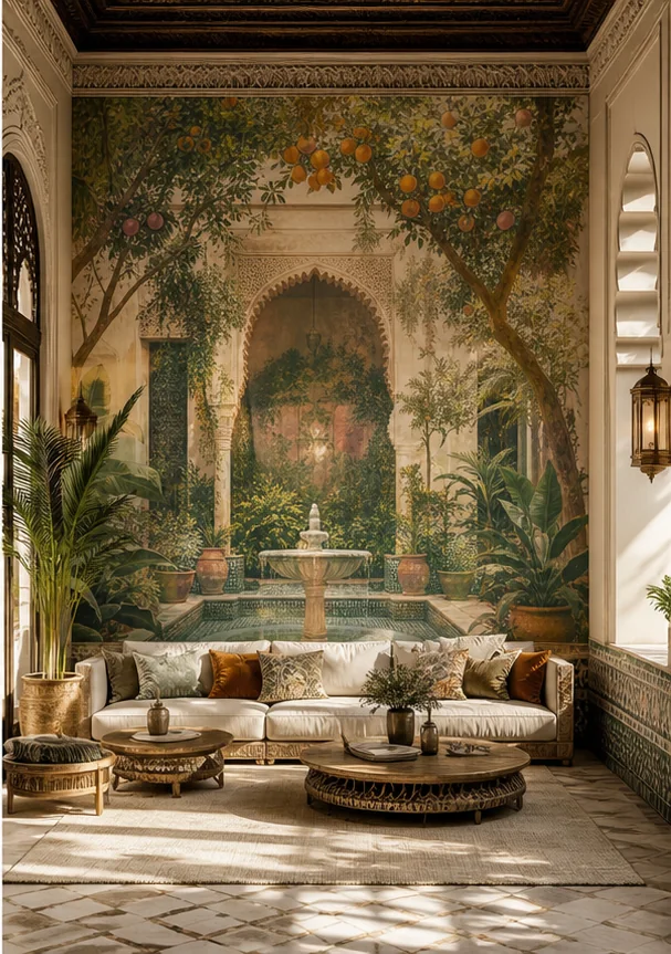 Jardin andalou installé dans un espace contemporain