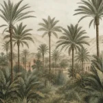 Palmeraie de Marrakech – vue principale du papier peint panoramique