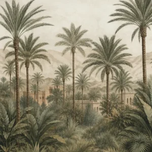 Palmeraie de Marrakech – vue principale du papier peint panoramique