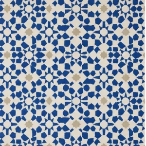 Zellige bleu cobalt – vue principale du papier peint panoramique