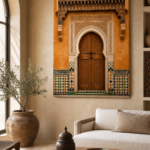 Portes Ocre de Marrakech – mise en ambiance du tableau sur toile