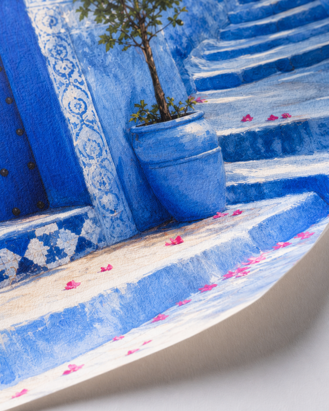 Poster Chefchaouen Bleu – gros plan de l’impression sur papier mat